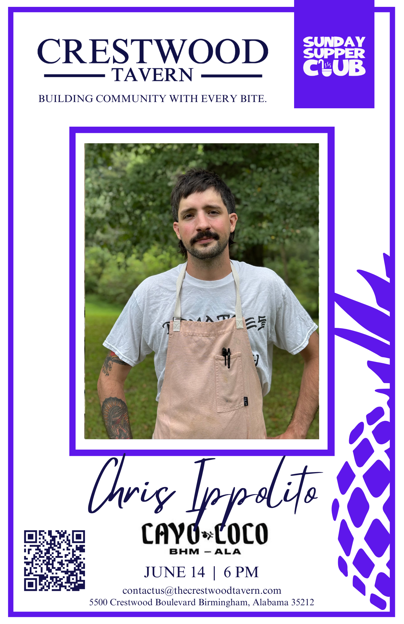 Sunday Supper Club poster - (Ippolito June 2026)